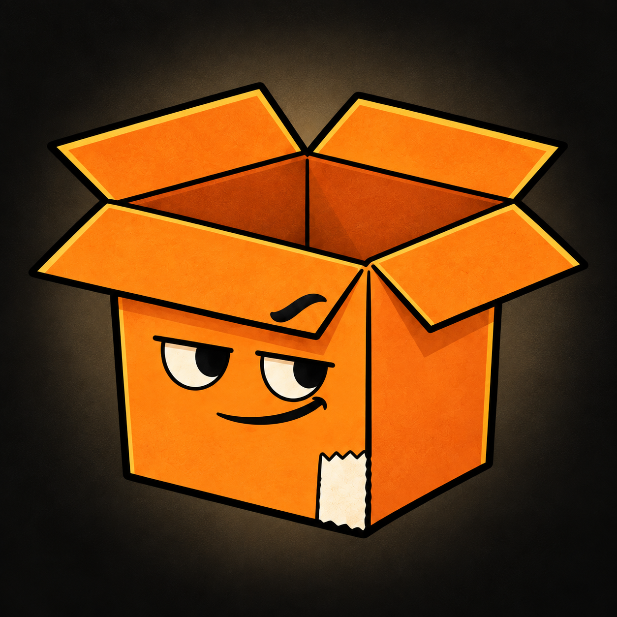NADA, a smug orange cardboard box with an entirely empty interior